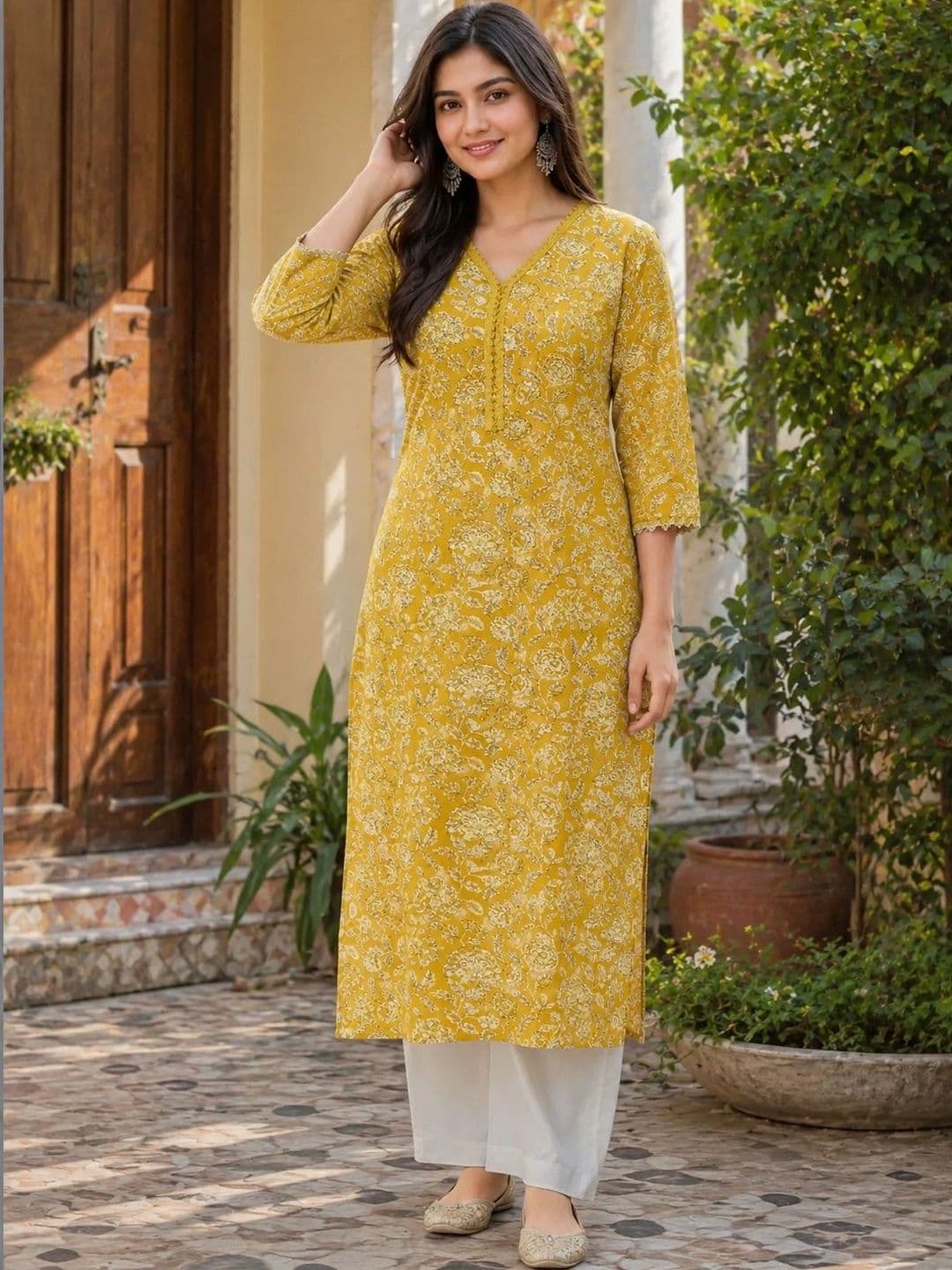 Hunaiza Women Floral Printed Indie Florals Kurta thumbnail 5
