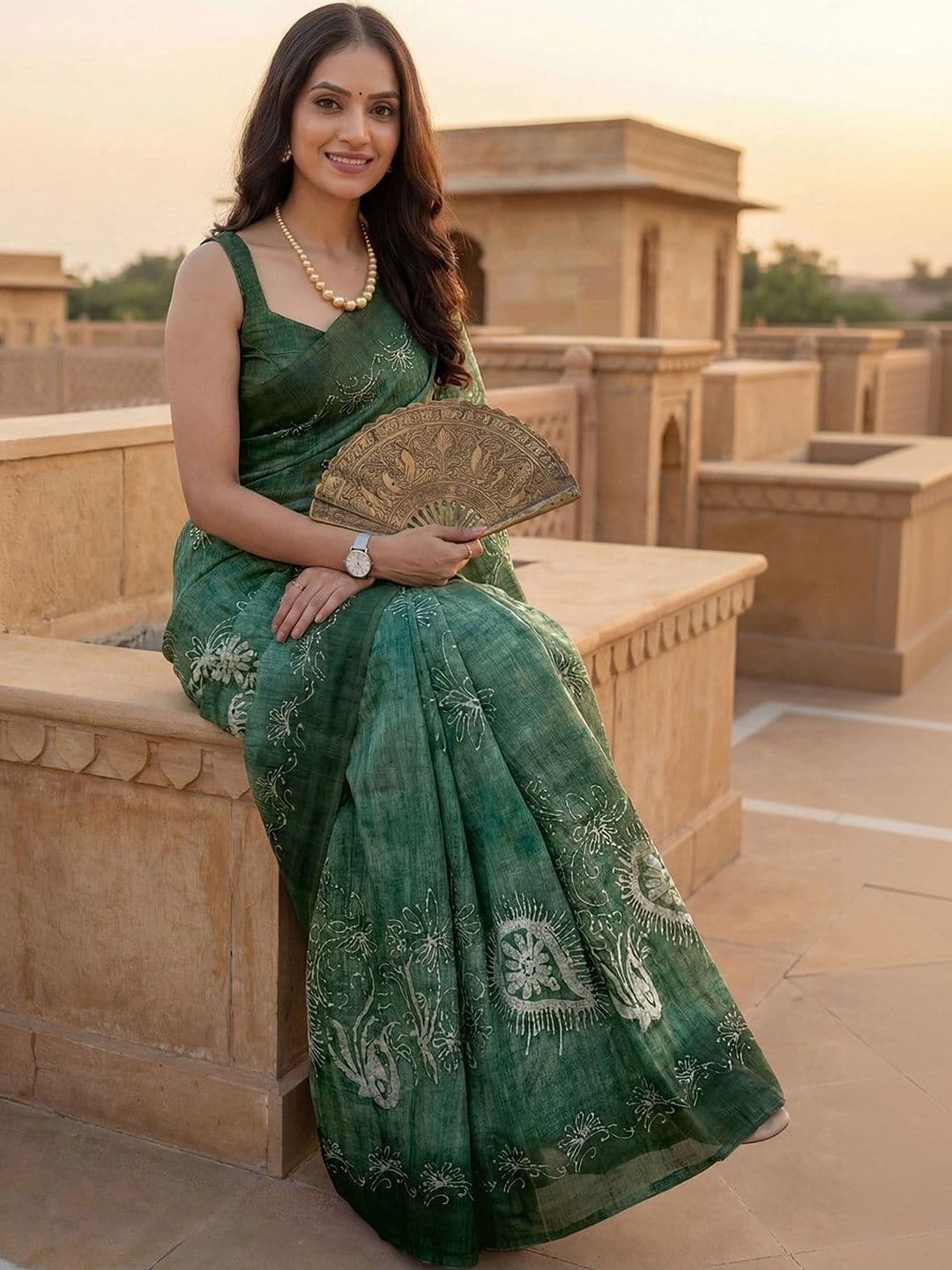 KALINI Floral Embroidered Fusion Saree thumbnail 4