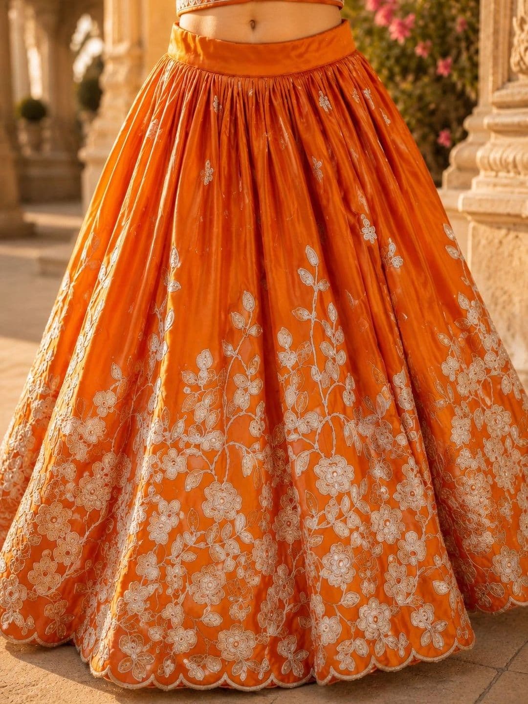 Sangria Girls Embroidered Thread Work Ready to Wear Lehenga & thumbnail 5