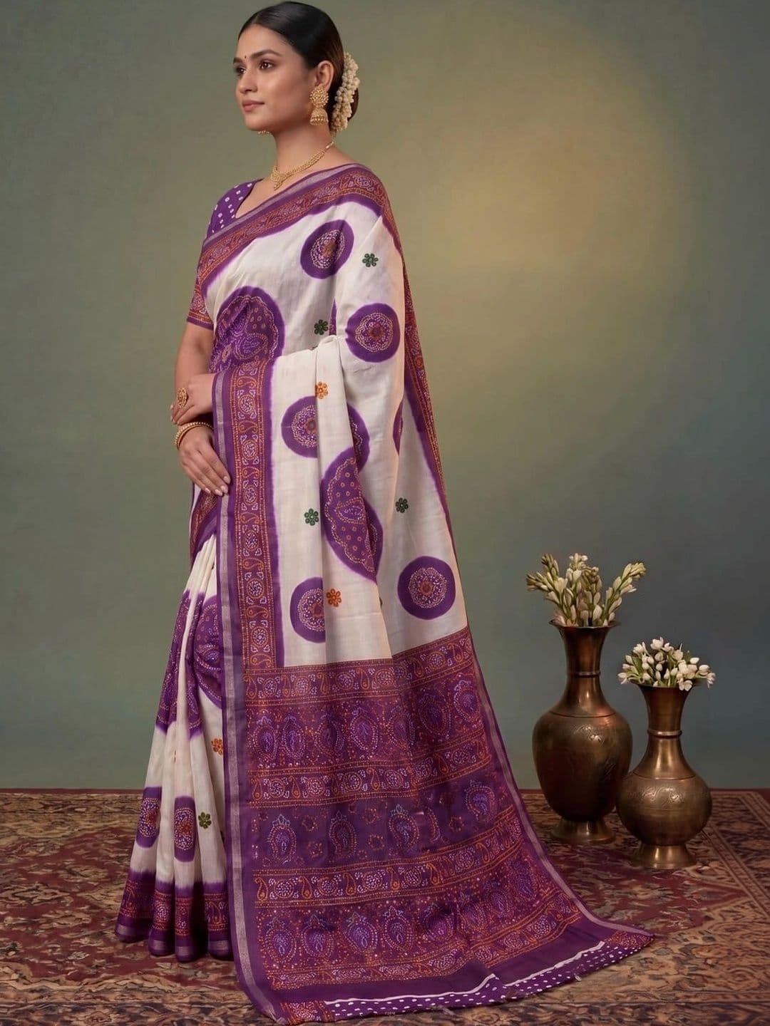 SAMANTHA Ethnic Motifs Zari Silk Blend Saree thumbnail 7
