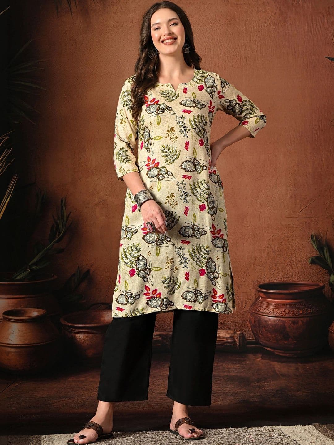 Sangria Women Floral Printed Floral Kurta - view 1