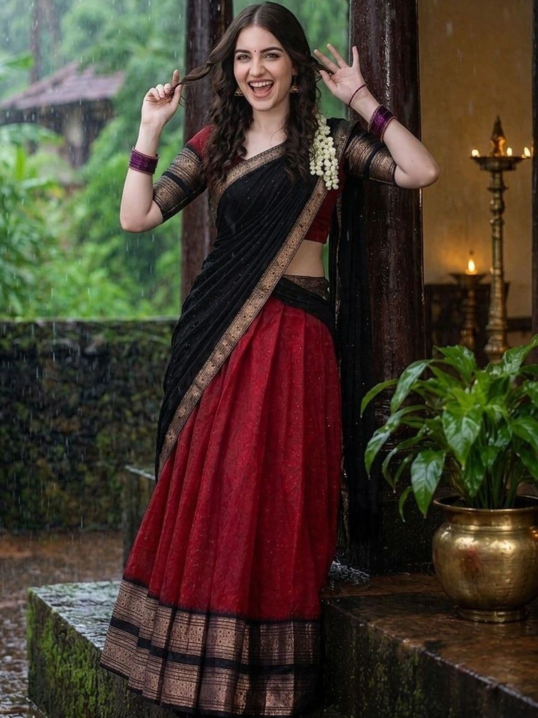 JIVUBA Ready to Wear Lehenga & Unstitched Blouse With Dupatta thumbnail 3