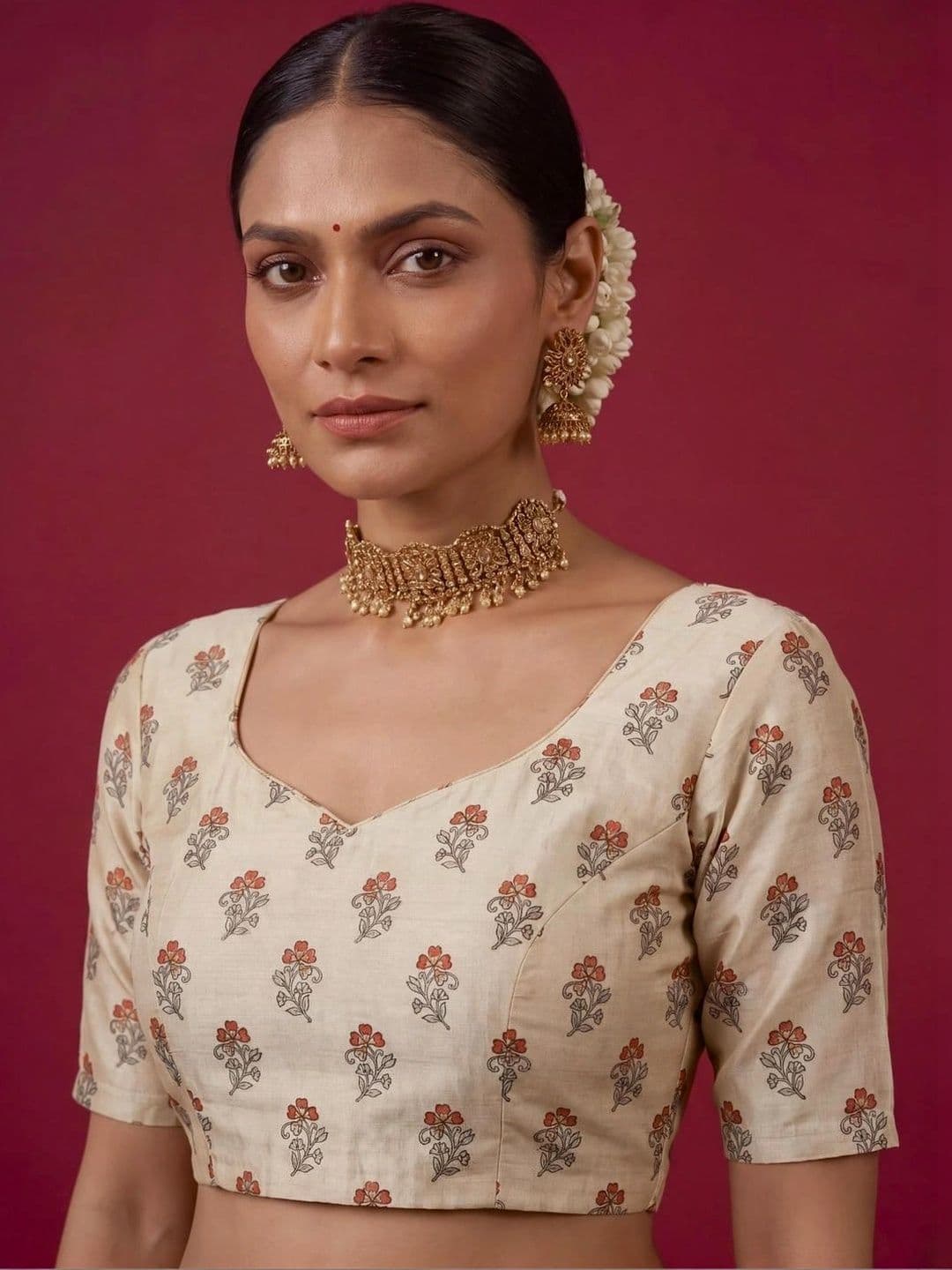 SAMANTHA Kalamkari Zari Silk Blend Saree thumbnail 4