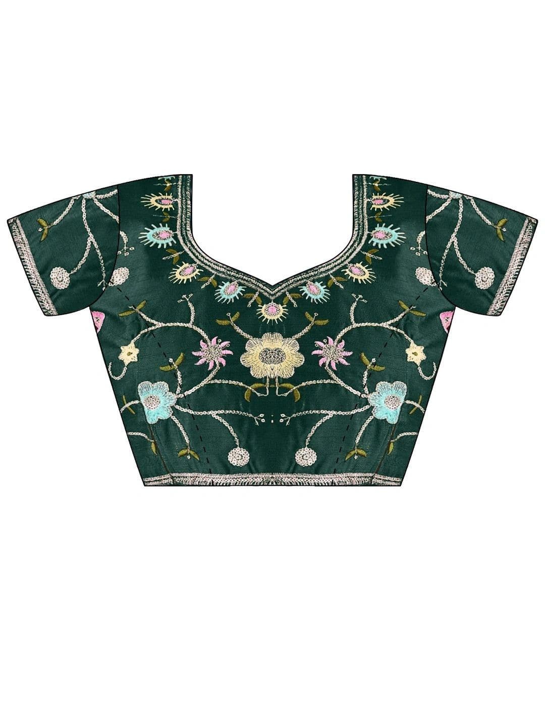 Anouk Floral Embroidered Poly Georgette Designer Saree thumbnail 5