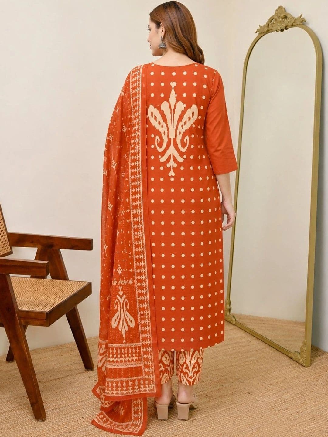 Anouk Women Ethnic Motifs Printed Regular Kurta with Trousers & With Dupatta thumbnail 6