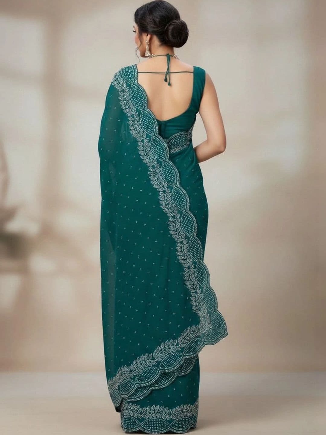 RENBRIZA Poly Georgette Saree thumbnail 3