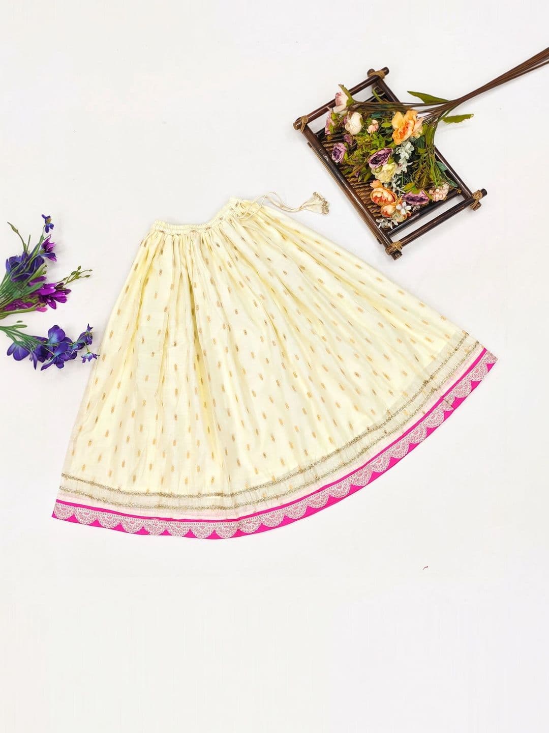 Sangria Girls Embroidered Thread Work Ready to Wear Lehenga & Blouse With Dupatta thumbnail 4