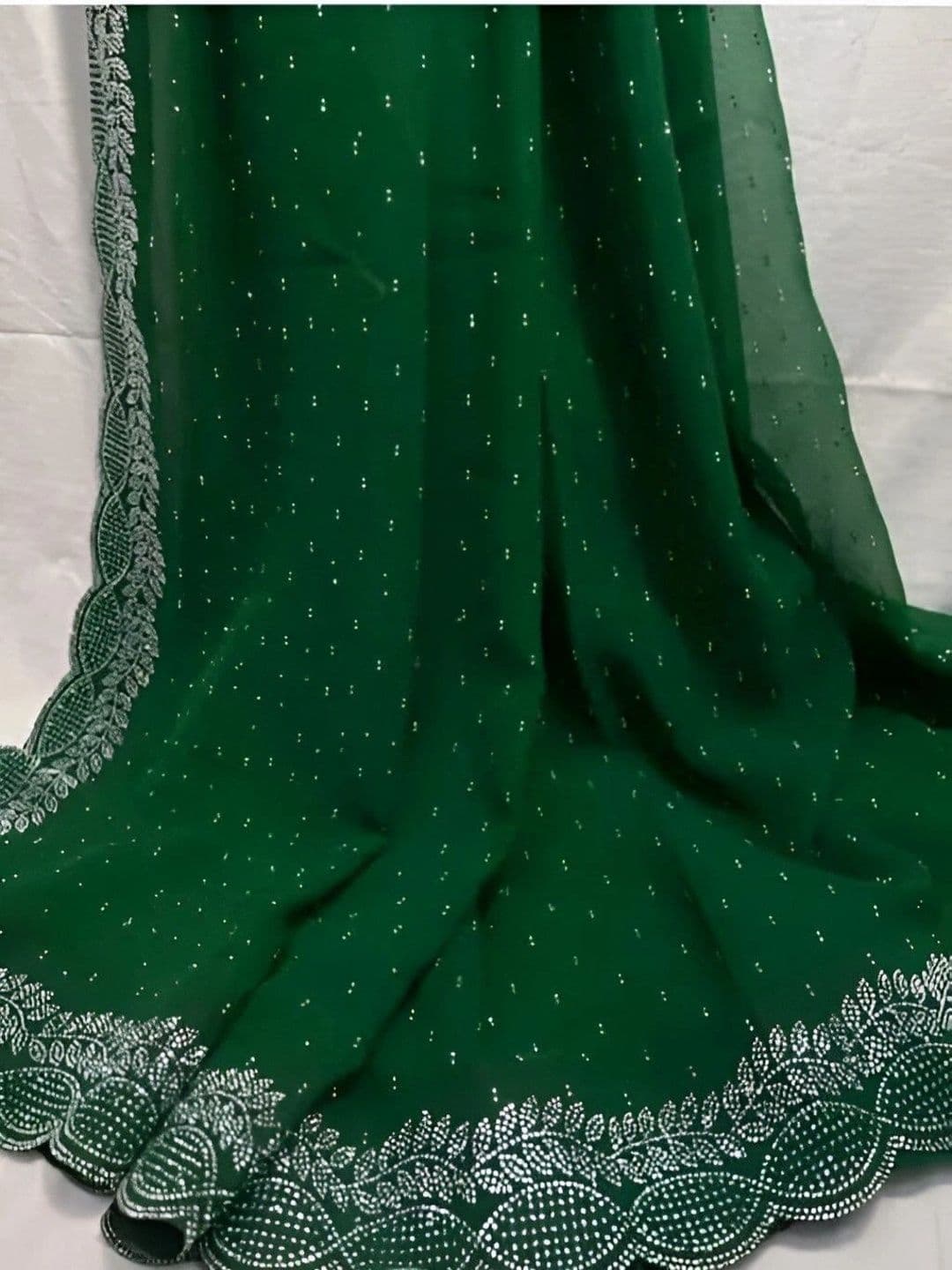 RENBRIZA Embroidered Poly Georgette Saree thumbnail 3