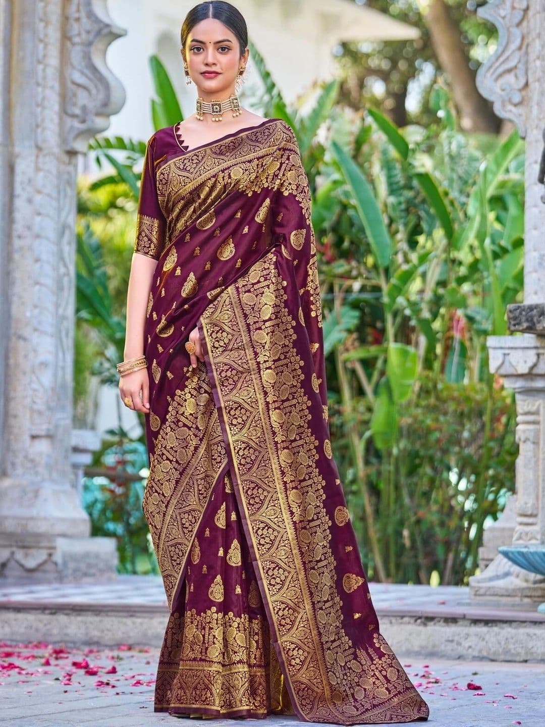 VS MALL Ethnic Motifs Zari Banarasi Saree - view 1
