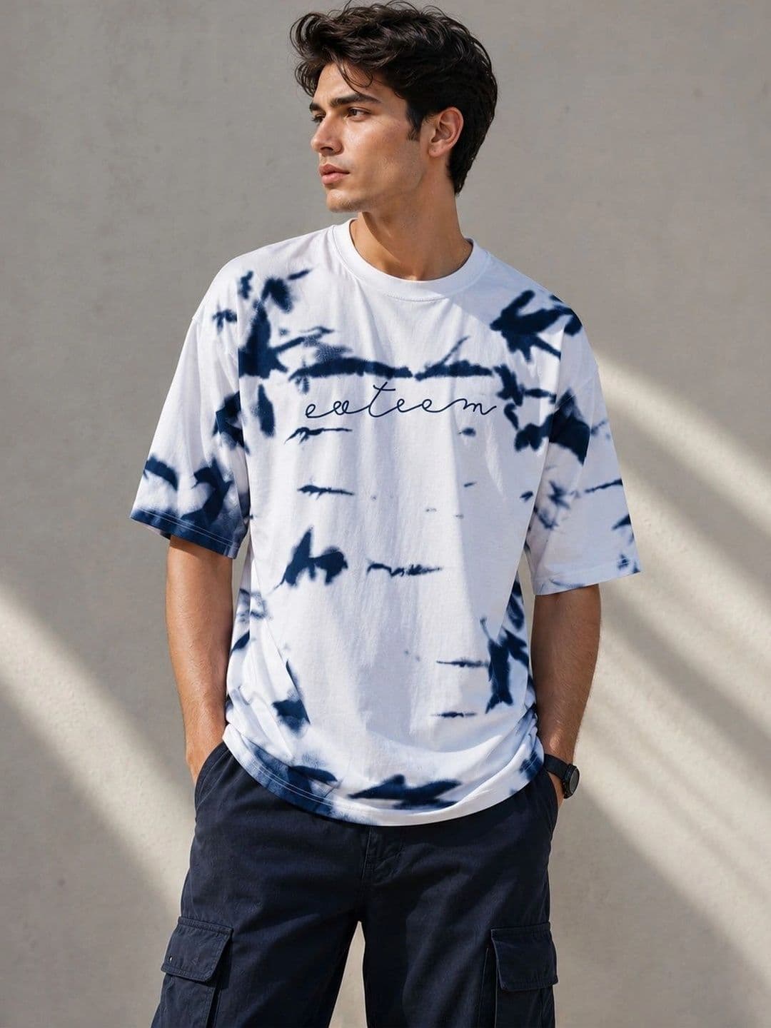AEMA Men Tie and Dye Oversized T-shirt - view 1