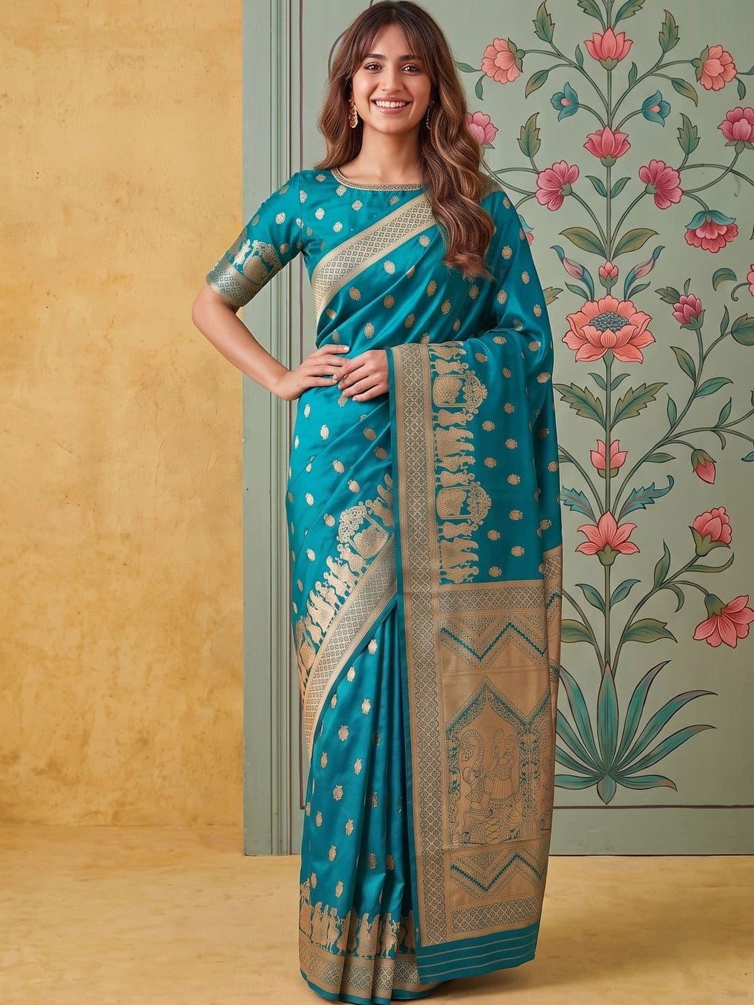 ROOP RADHIKA Woven Design Zari Silk Blend Designer Banarasi Saree - view 1