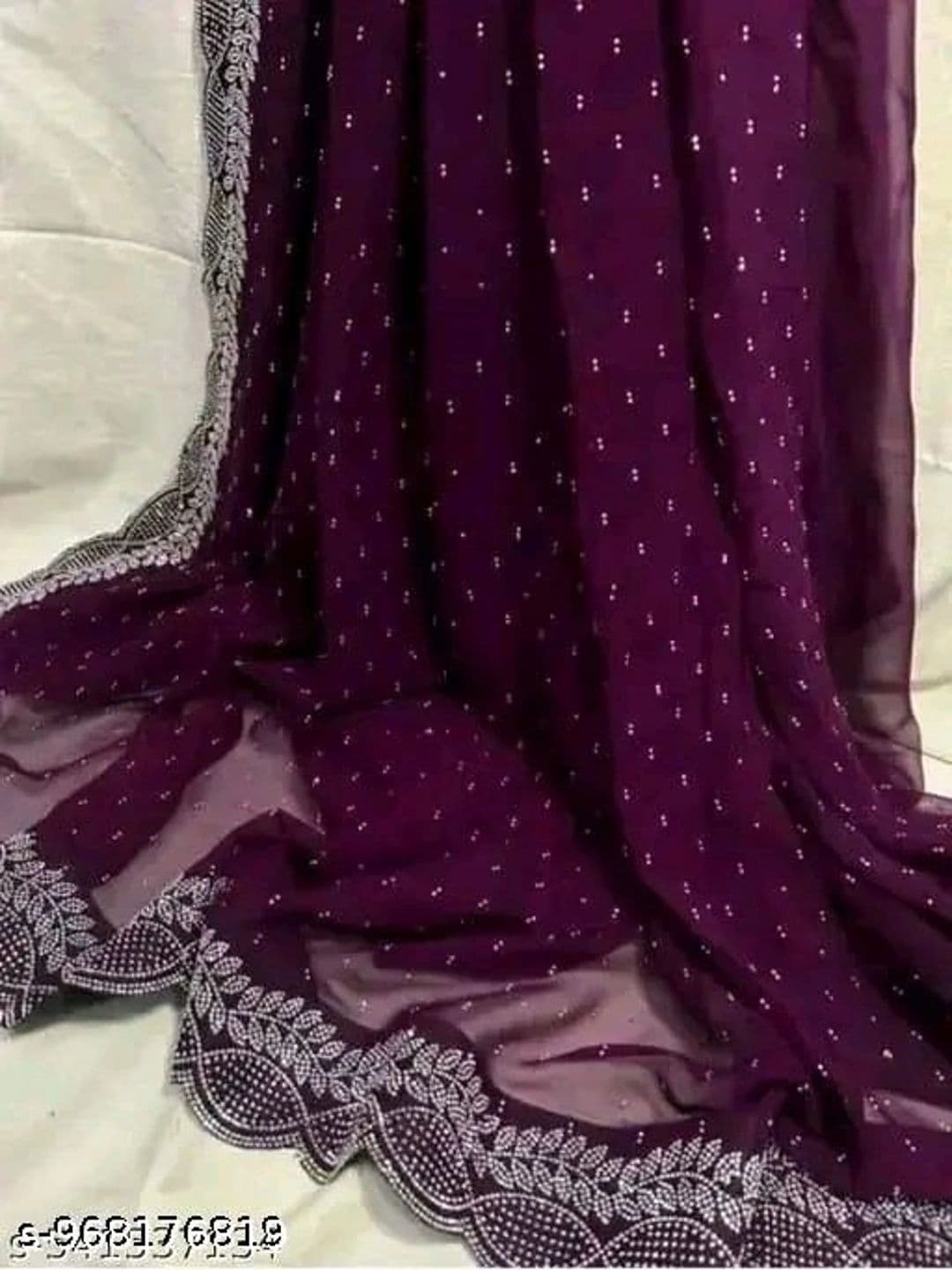 RENBRIZA Poly Georgette Saree thumbnail 2