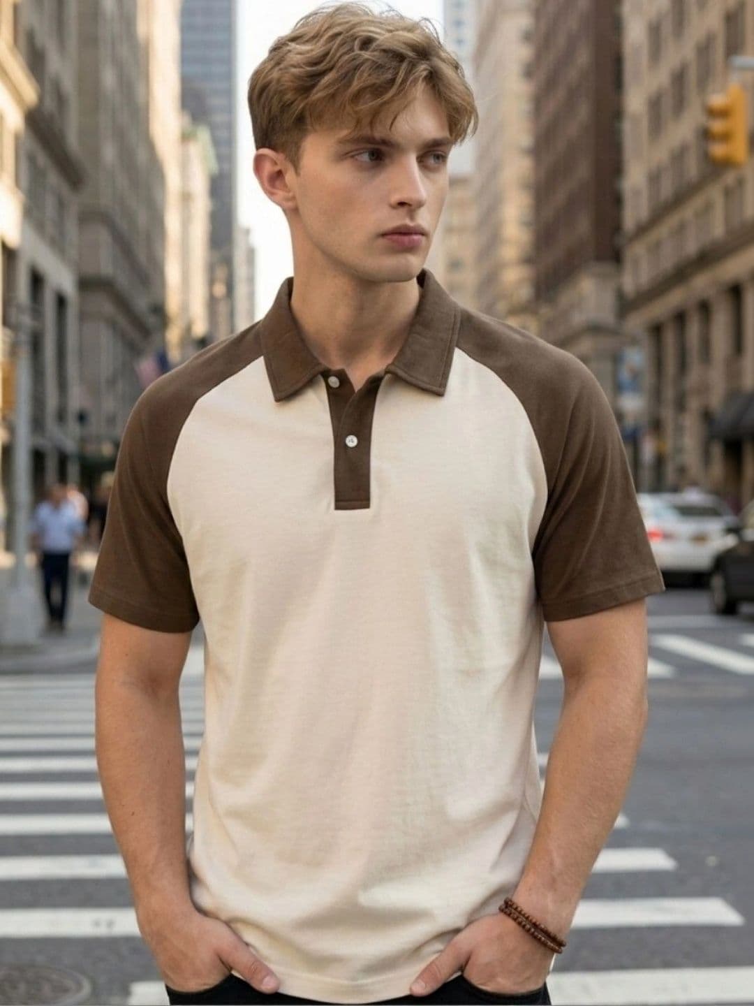 Kook N Keech Men Colourblocked Polo Collar T-shirt - view 1
