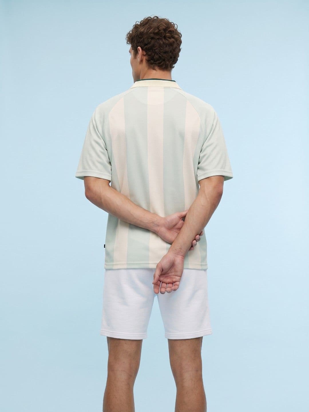 SPORT STREET by glitchez Striped Polo Collar T-shirt thumbnail 2