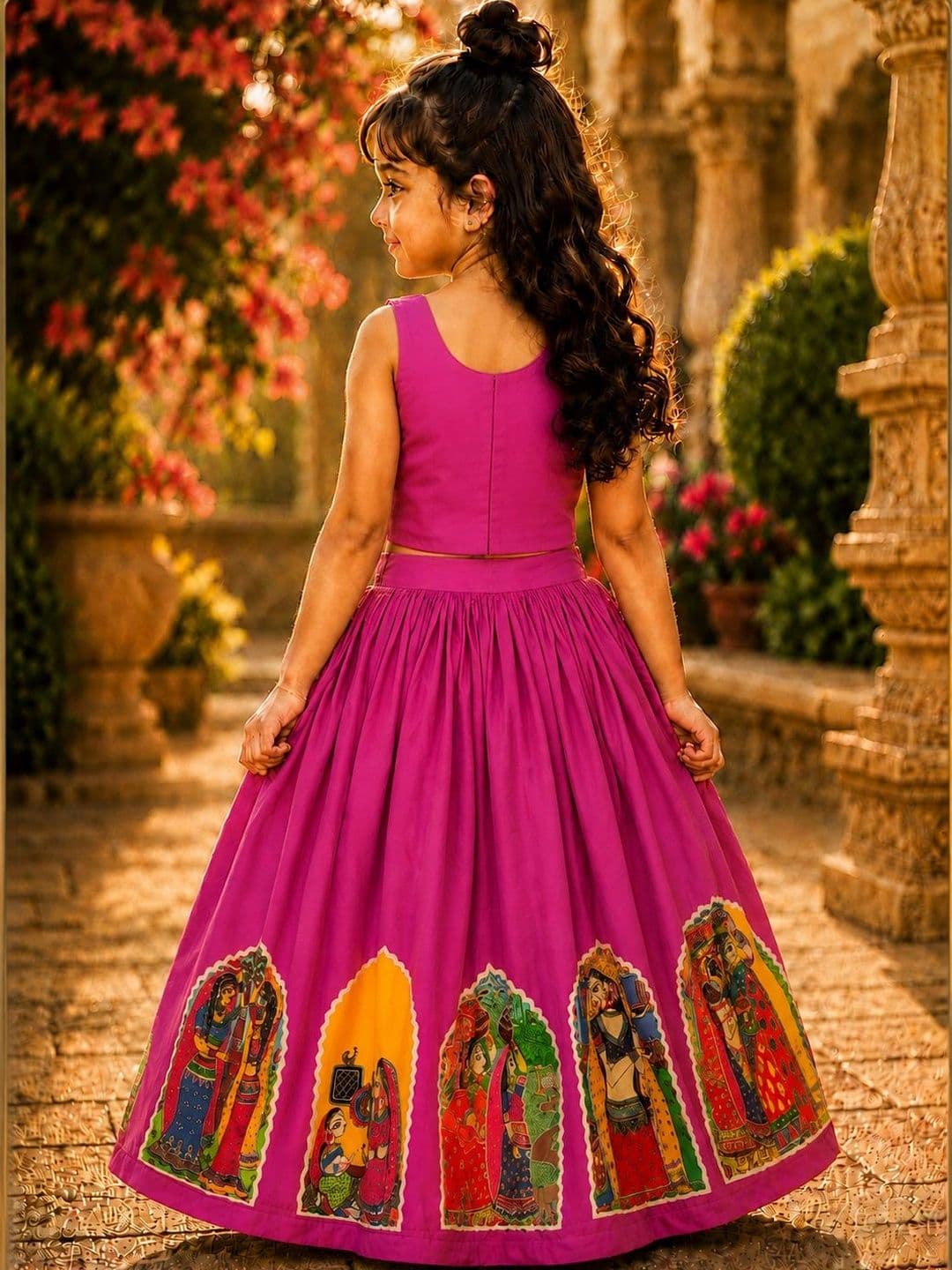 Sangria Girls Printed Ready to Wear Lehenga & thumbnail 3