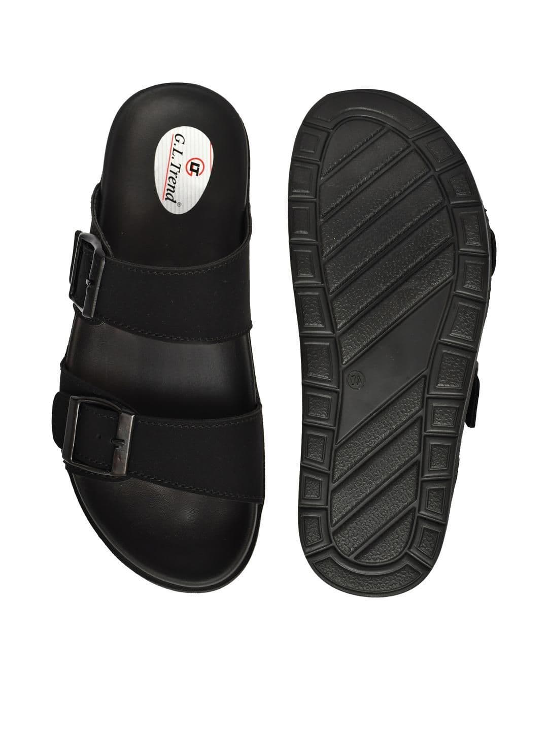 G L Trend Black Leather Sandals thumbnail 7
