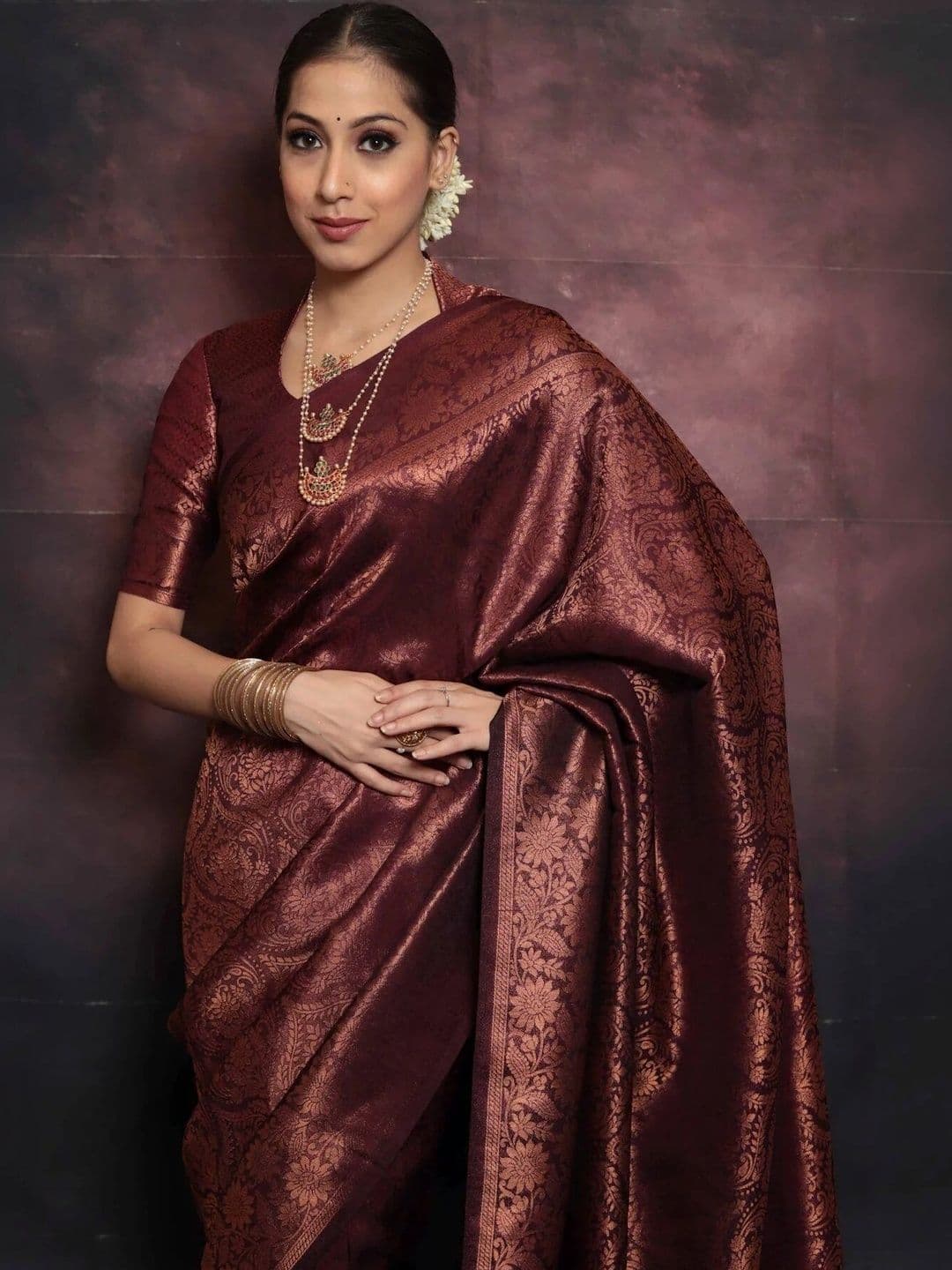 VS MALL Woven Design Zari Banarasi Saree thumbnail 5