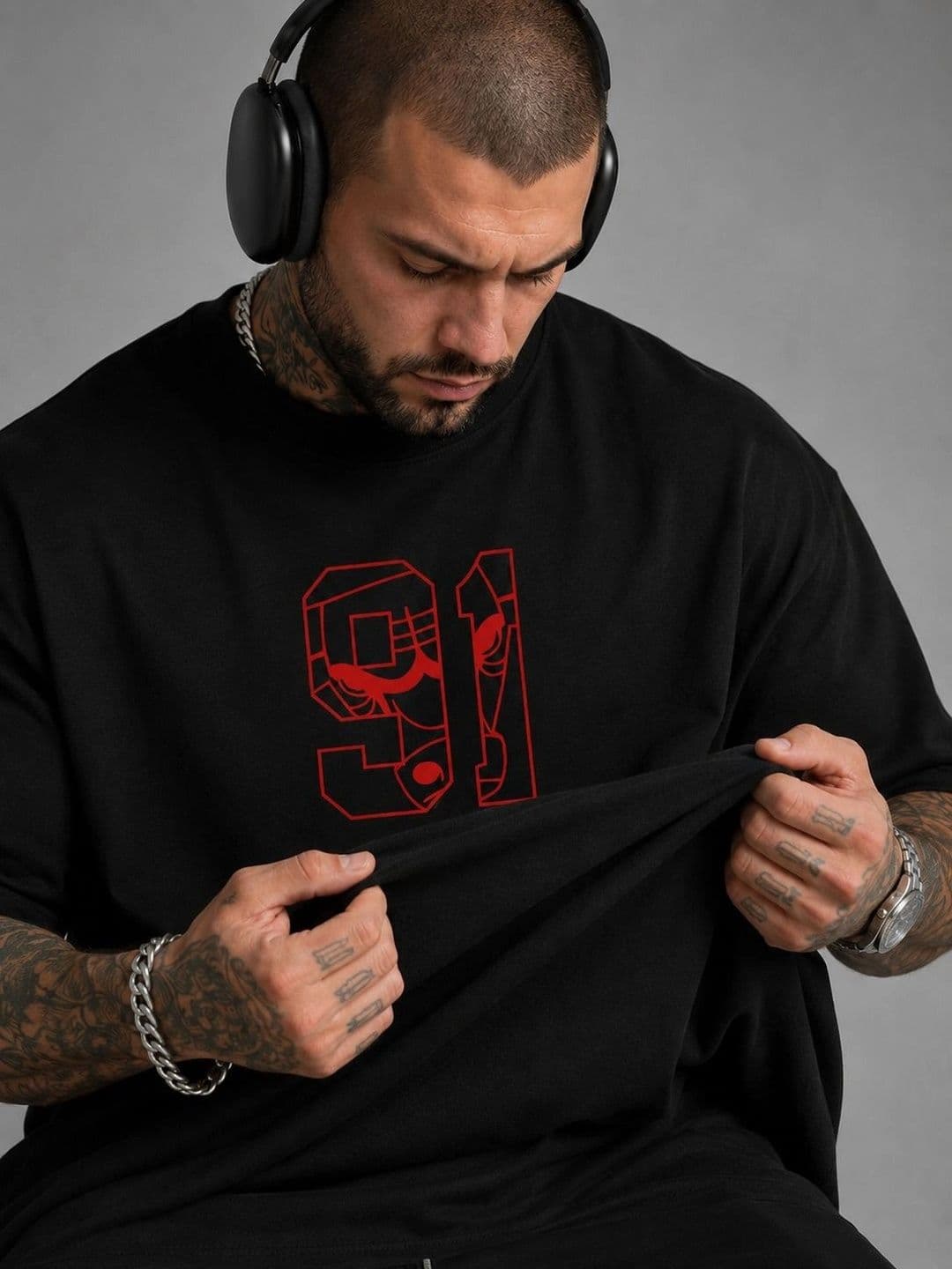 Moda Rapido Men Printed Drop-Shoulder Sleeves T-shirt thumbnail 5