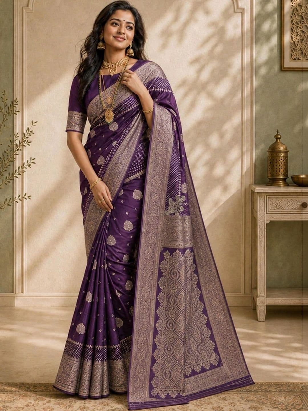 SAMANTHA Woven Design Zari Silk Blend Paithani Saree - view 1