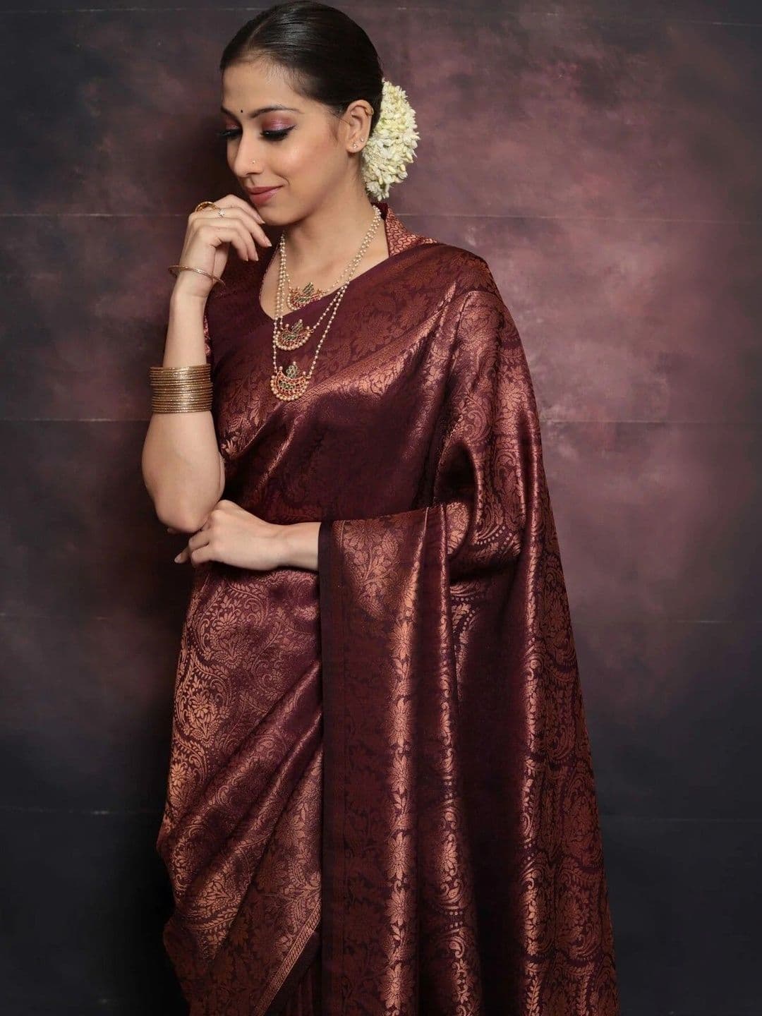 VS MALL Woven Design Zari Banarasi Saree thumbnail 2