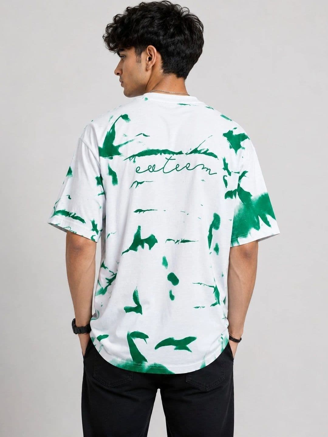AEMA Men Abstract Printed Oversized T-shirt thumbnail 4