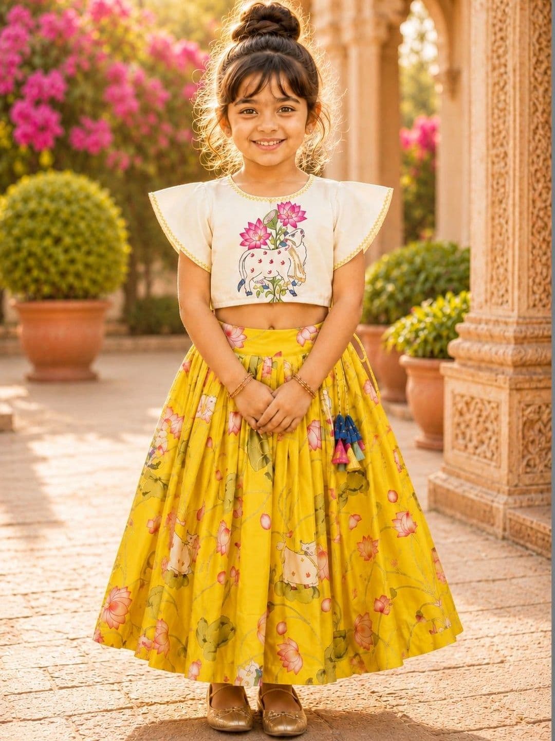 Sangria Girls Printed Ready to Wear Lehenga & - view 1