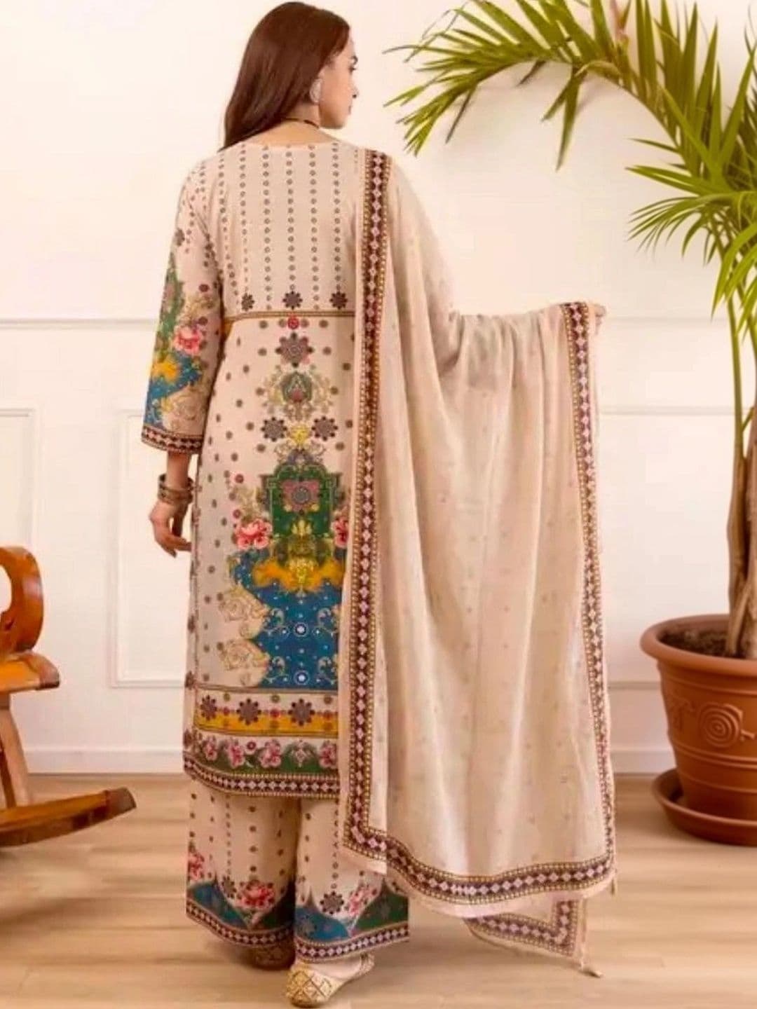 GMA Women Ethnic Motifs Printed Regular Kurta with Palazzos & With Dupatta thumbnail 6
