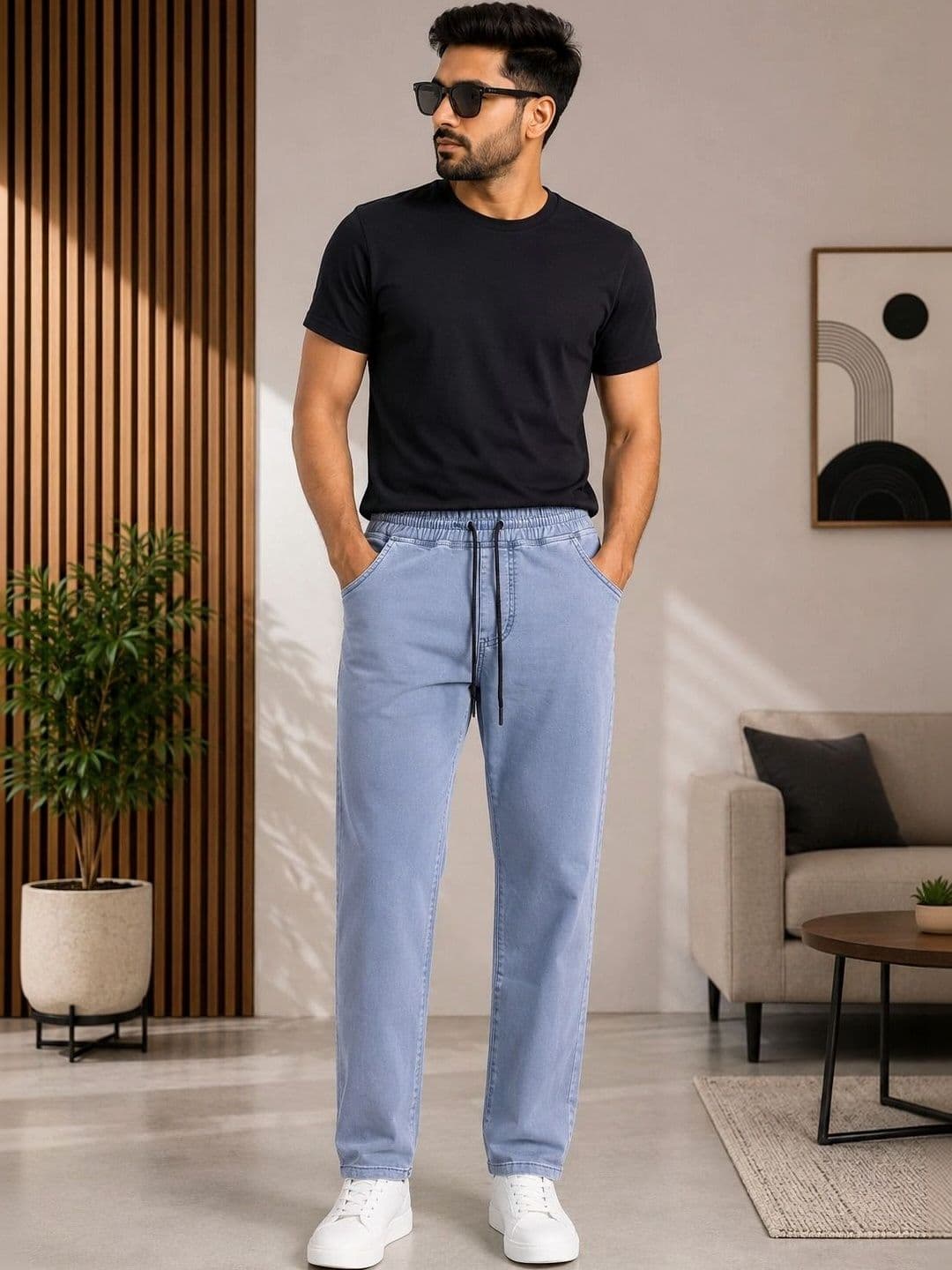 Global Jeans Men Relaxed Fit Breathable Jeans thumbnail 5