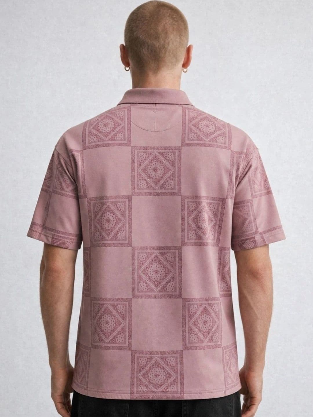 HERE&NOW Men Printed Polo Collar T-shirt thumbnail 3