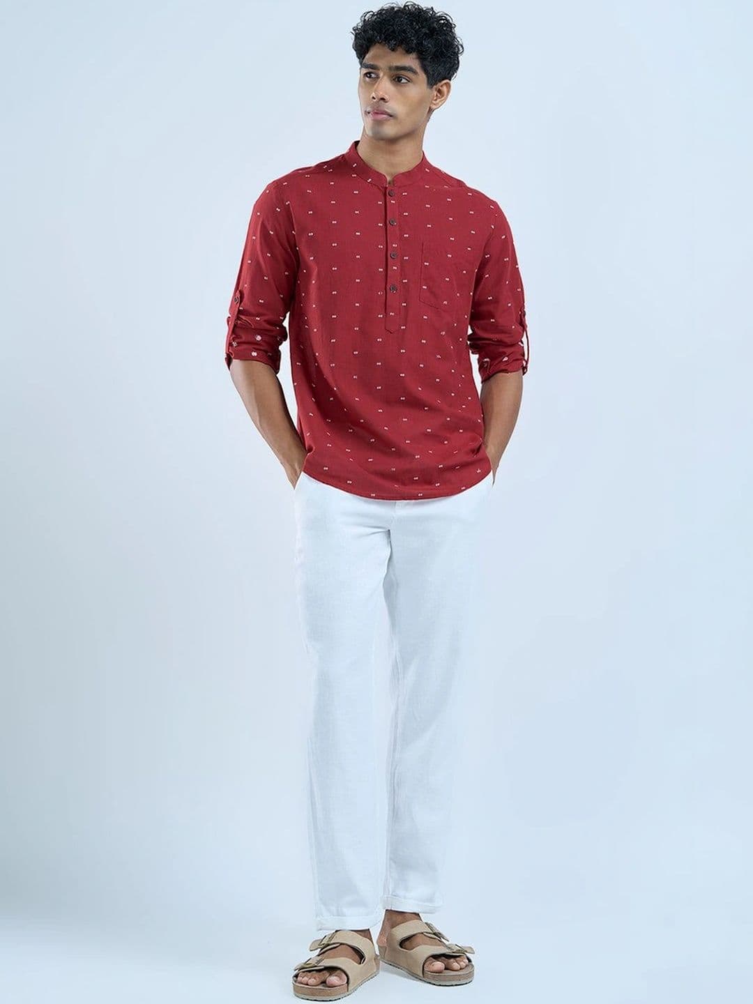 indus route by Pantaloons Men Ethnic Motifs Printed Kurta thumbnail 4