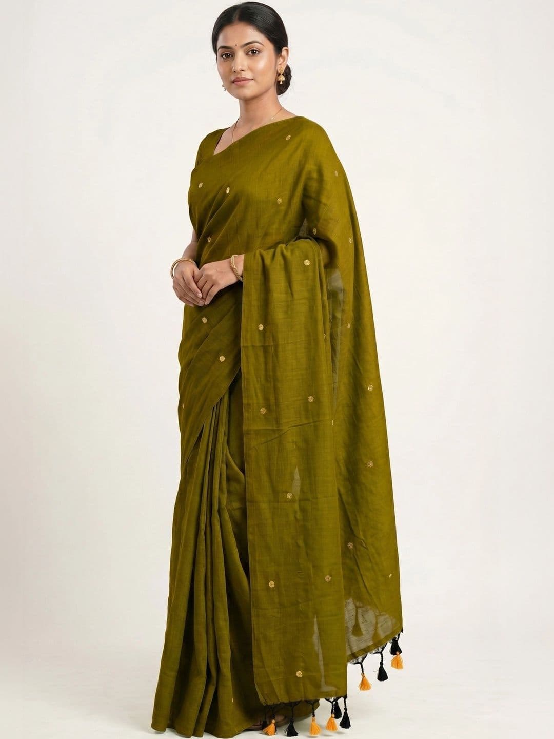TANTSHREE Embellished Pure Cotton Saree - view 1