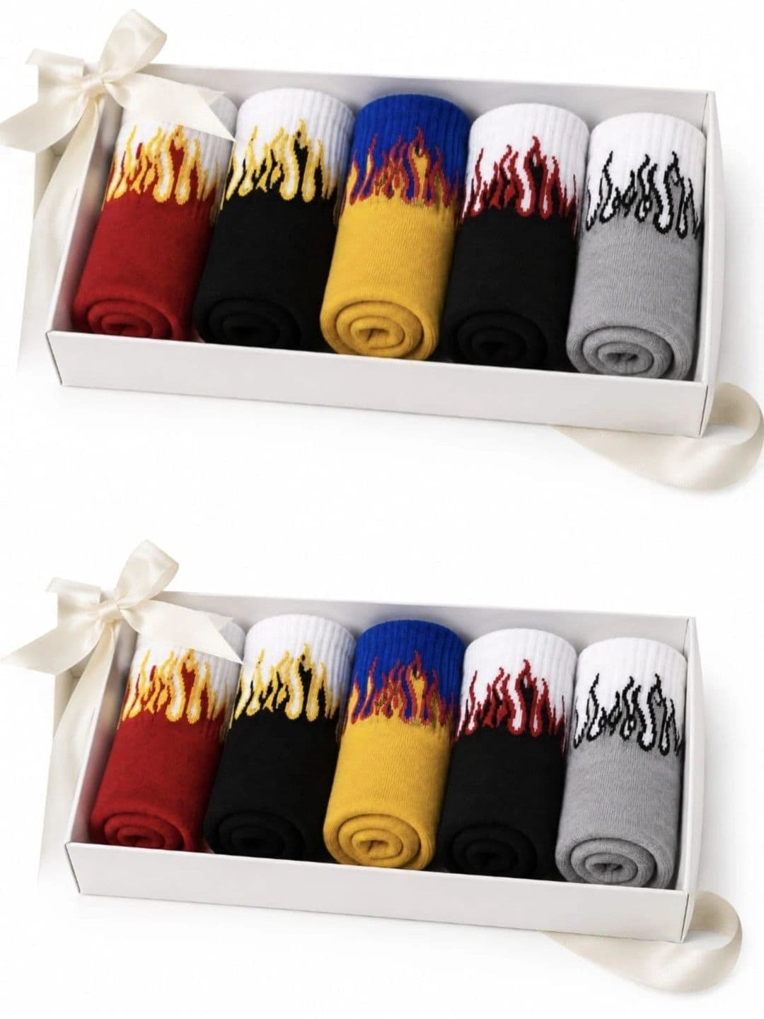 VIPUN Unisex Pack of 10 Cotton Patterned Above Ankle Socks - view 1