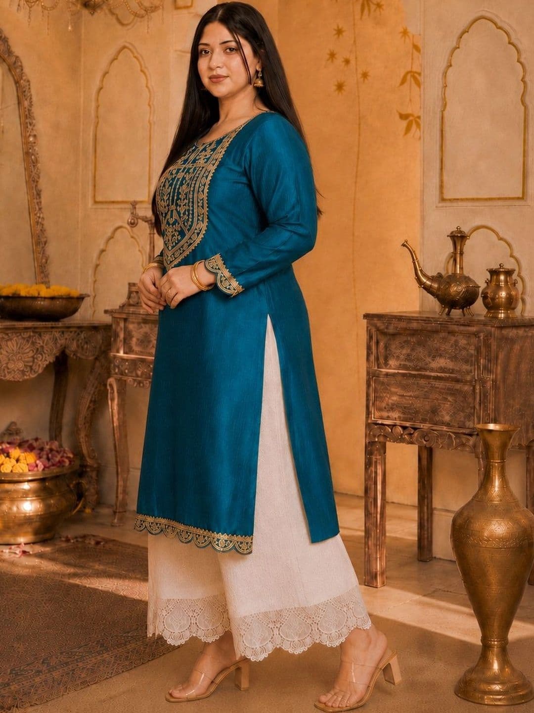 FULL BLOOM Women Ethnic Motifs Embroidered Kurta thumbnail 5