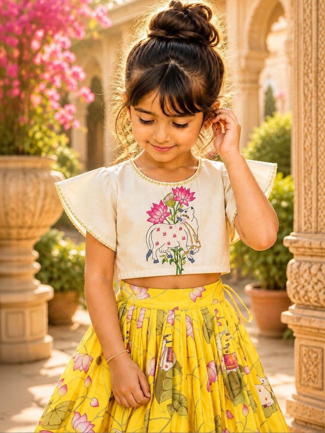 Sangria Girls Printed Ready to Wear Lehenga & thumbnail 2