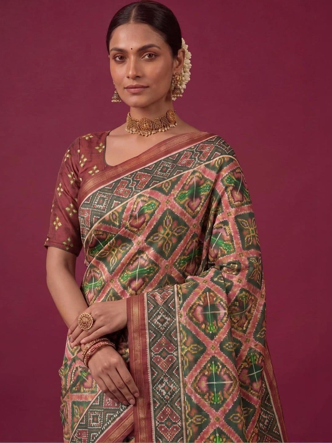 SAMANTHA Zari Silk Blend Saree thumbnail 3