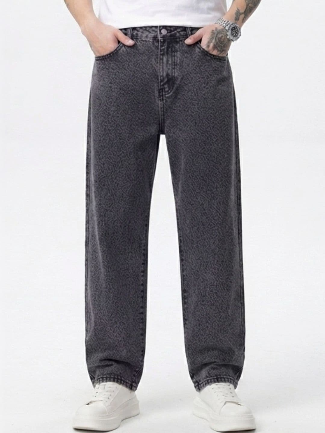 BREXX Men Jean Straight Fit Mid-Rise Printed Stretchable Jeans - view 1