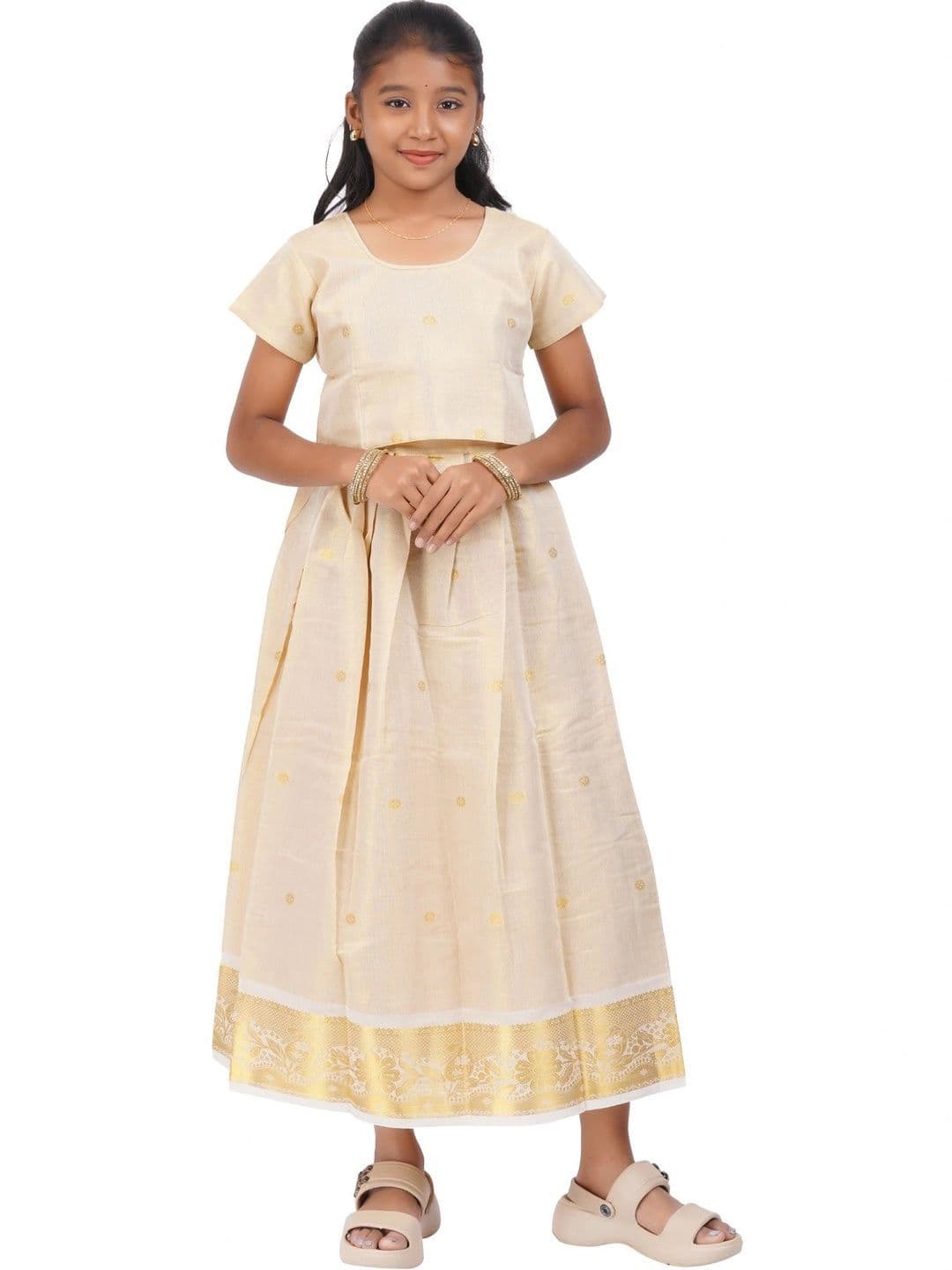 SKV ETHNIVERSE Girls Ready to Wear Lehenga & thumbnail 3