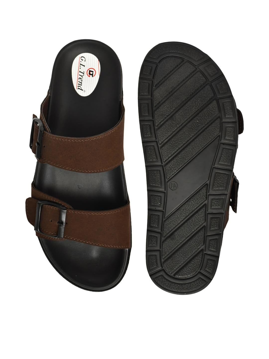 G L Trend Brown Leather Sandals thumbnail 5