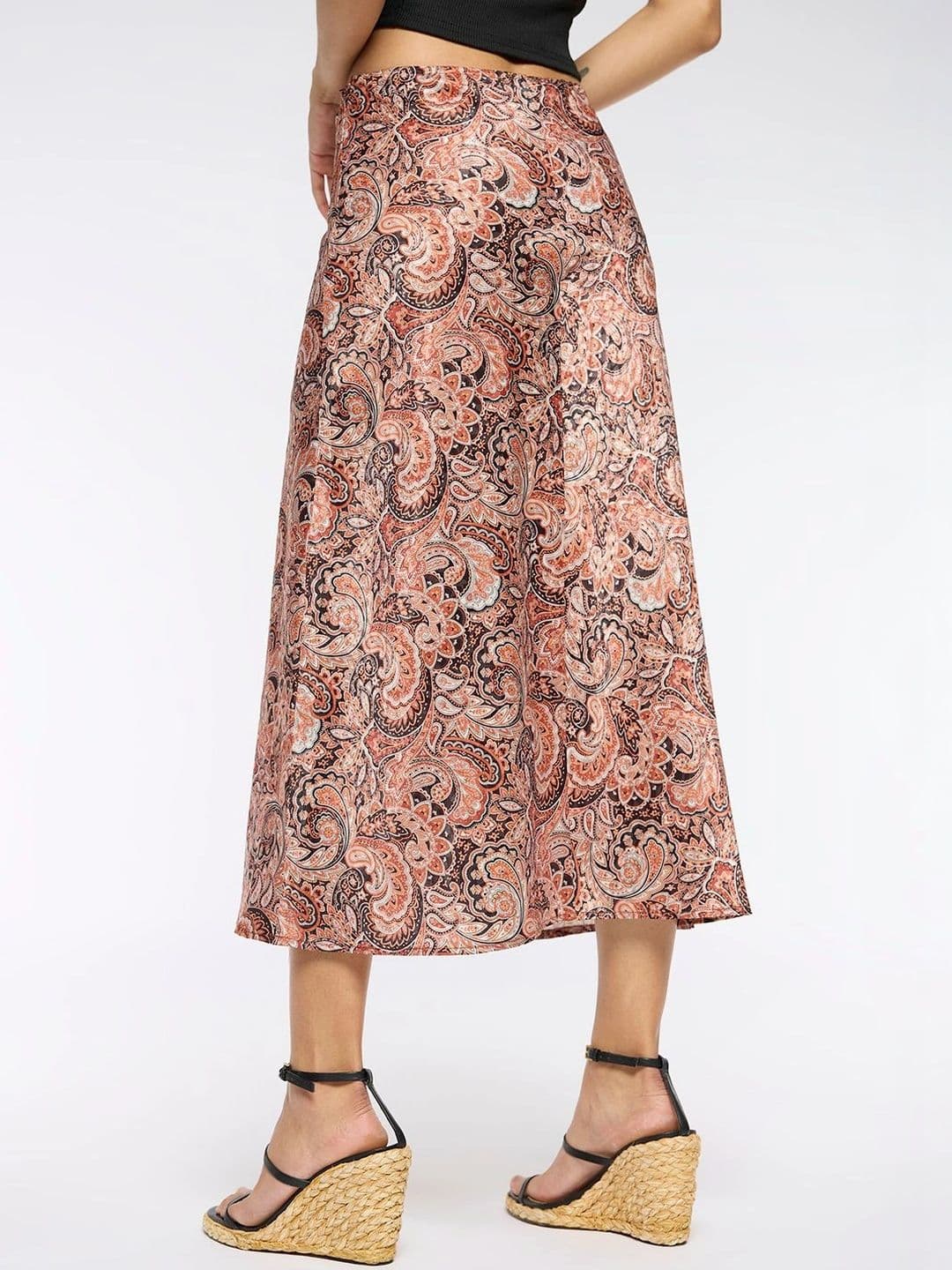Chemistry Women Paisley Midi A-Line Skirt thumbnail 5
