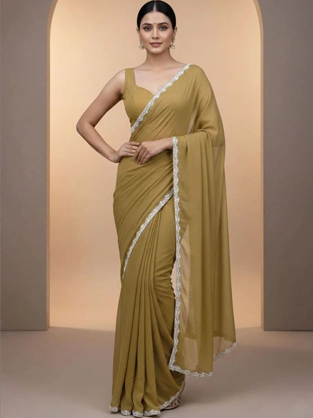 shreecre Pure Georgette Saree - view 1