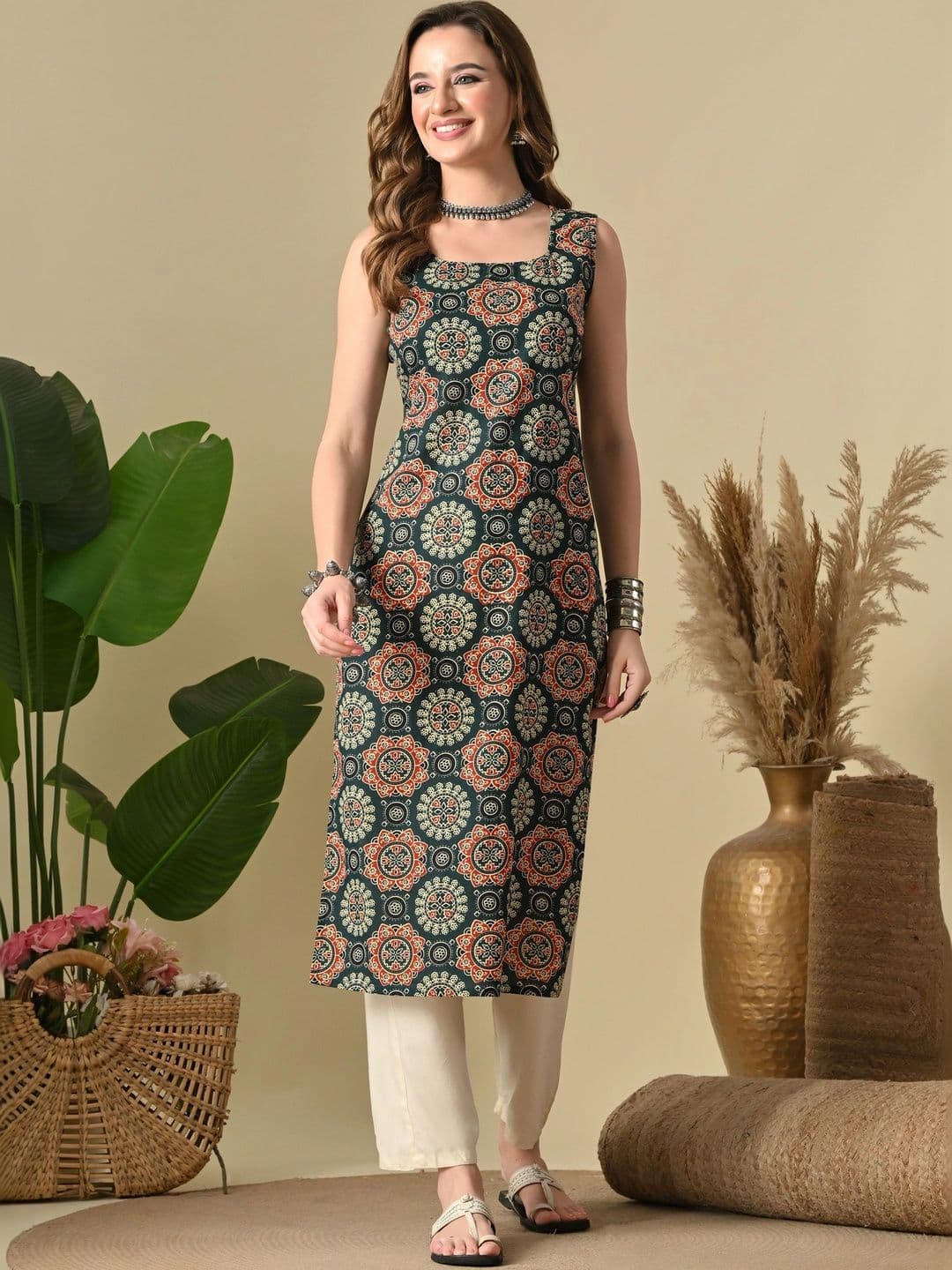 JEMCY Women Ethnic Motifs Printed Kurta thumbnail 2