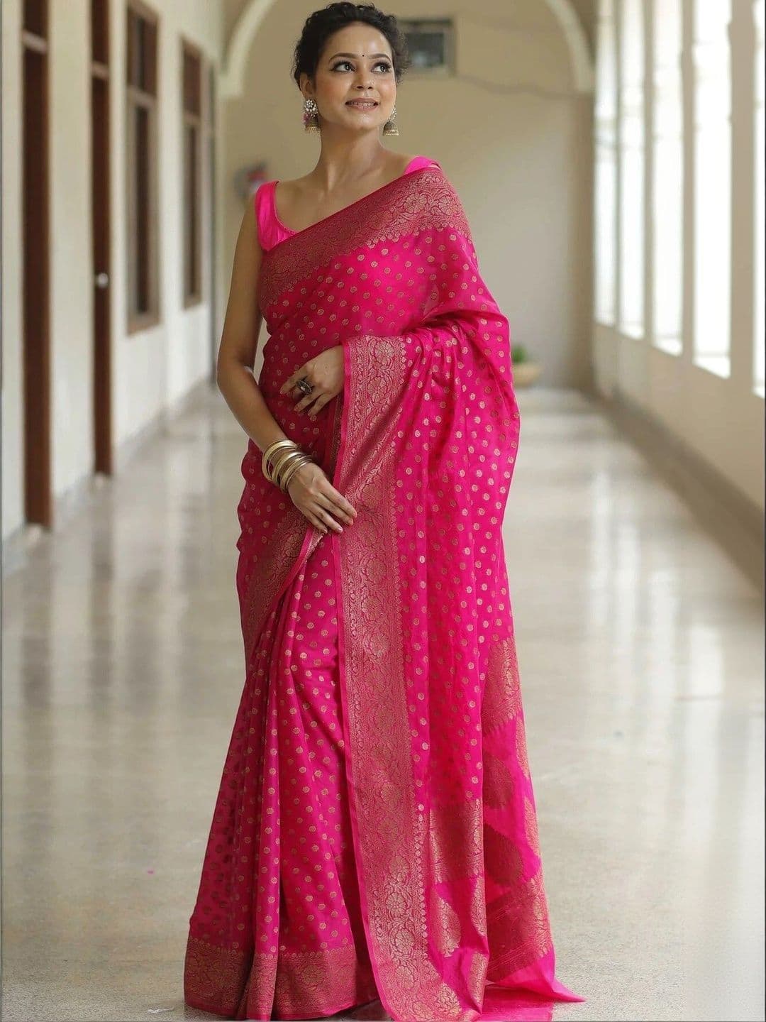 VS MALL Woven Design Zari Banarasi Saree - view 1