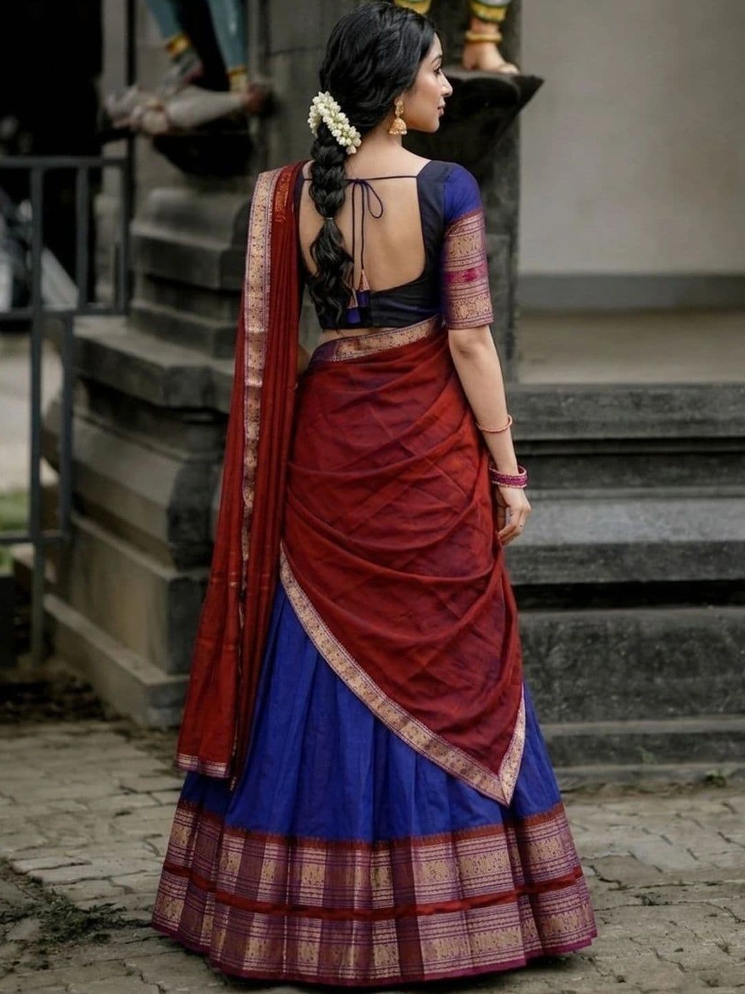 JIVUBA Ready to Wear Lehenga & Unstitched Blouse With Dupatta thumbnail 6