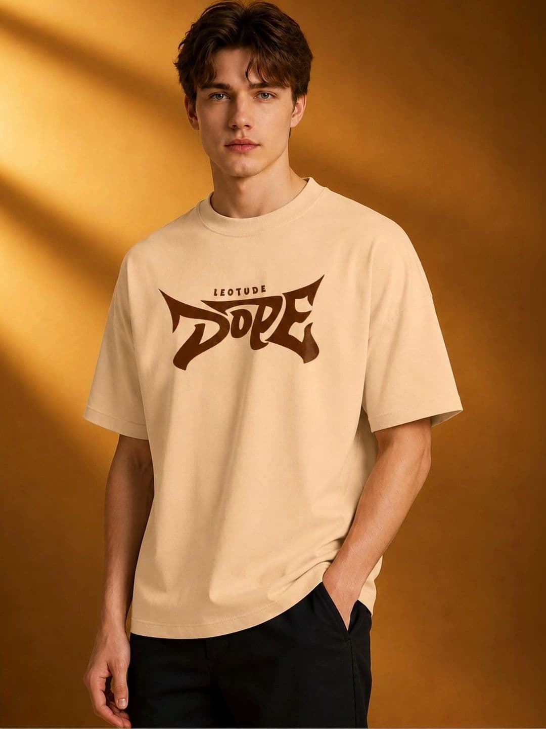 JUST ROAR Men Typography Printed Drop-Shoulder Sleeves T-shirt thumbnail 3