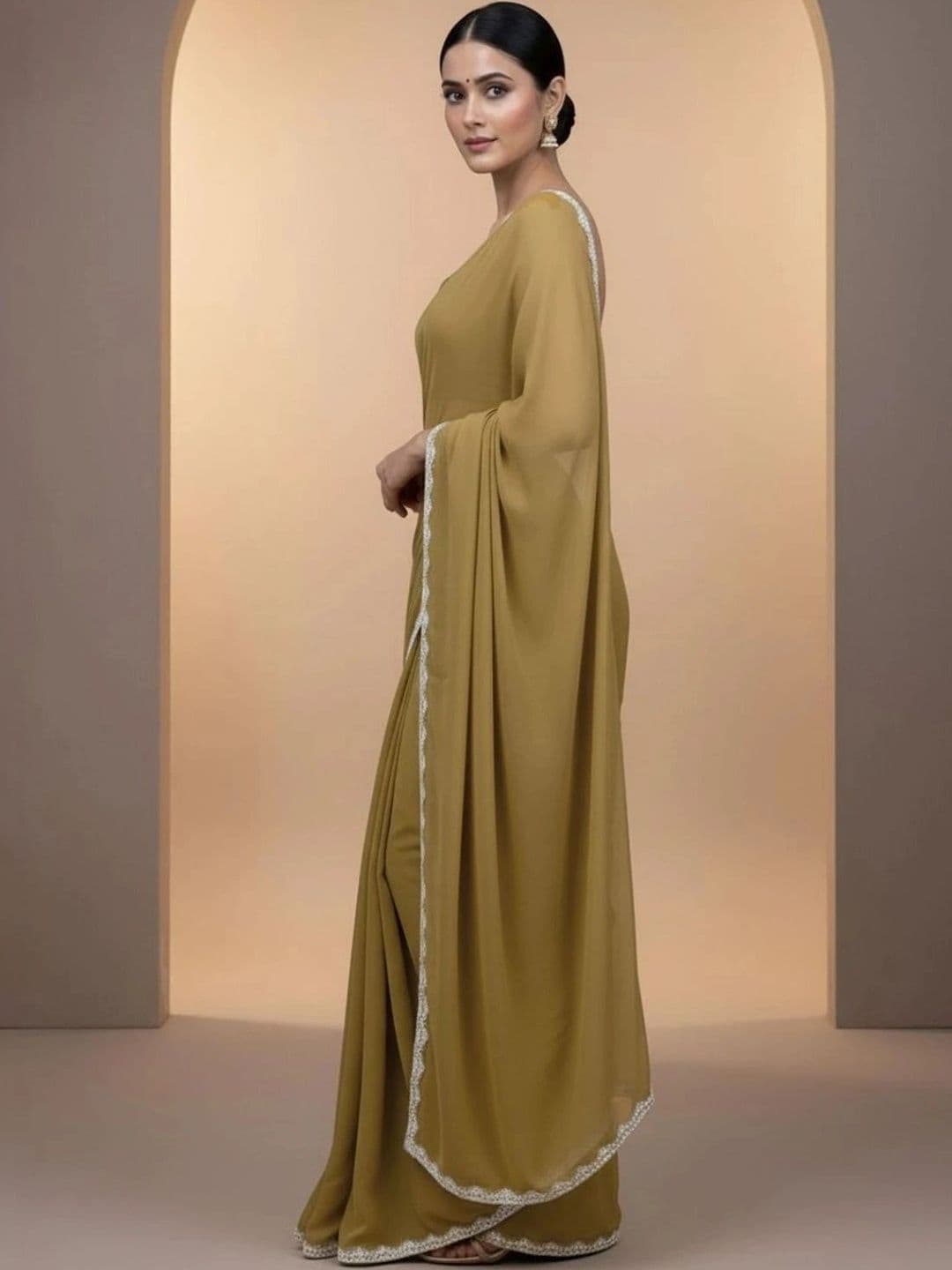 shreecre Pure Georgette Saree thumbnail 3