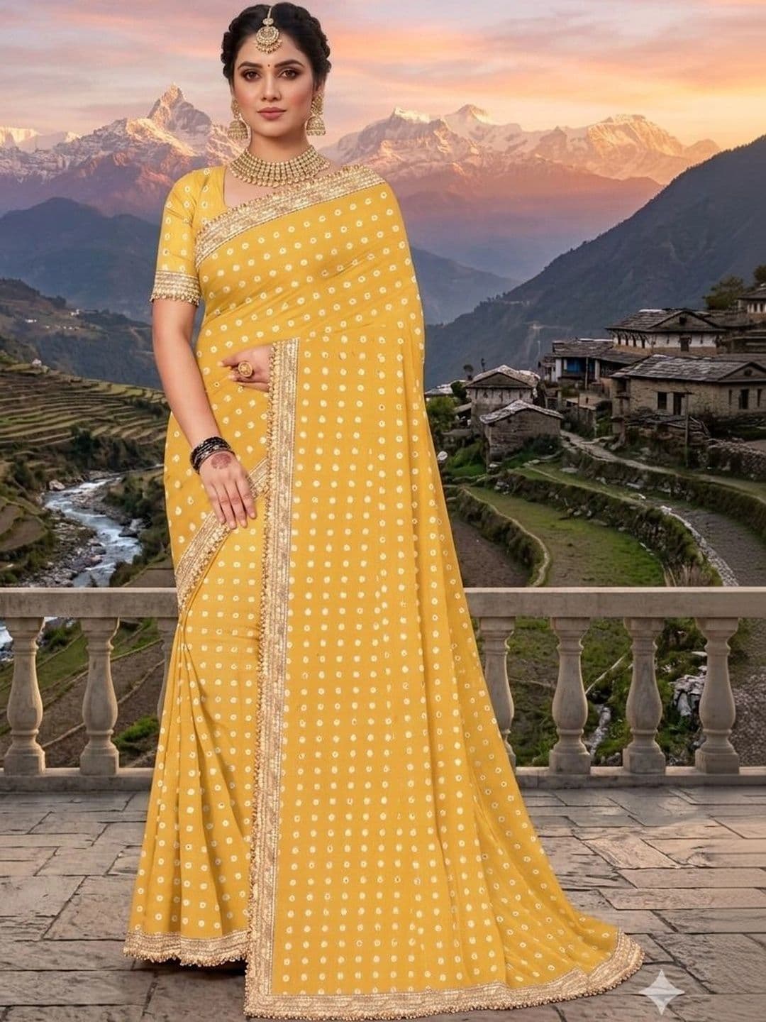 shreecre Bandhani Pure Georgette Saree - view 1