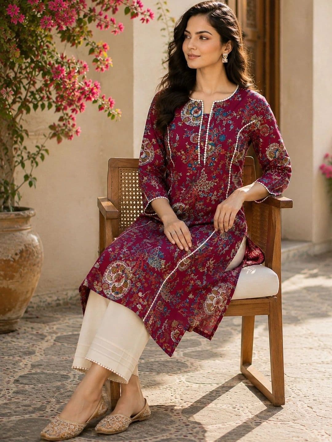 Hunaiza Women Ethnic Motifs Printed Kurta - view 1