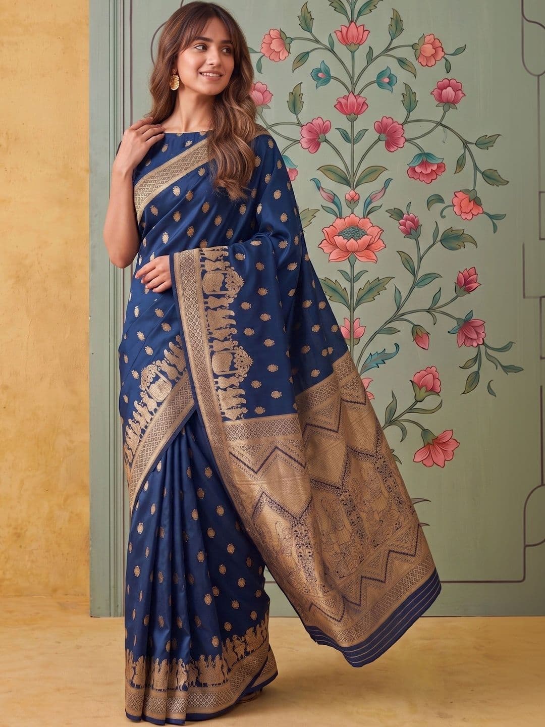 ROOP RADHIKA Woven Design Zari Silk Blend Designer Banarasi Saree - view 1