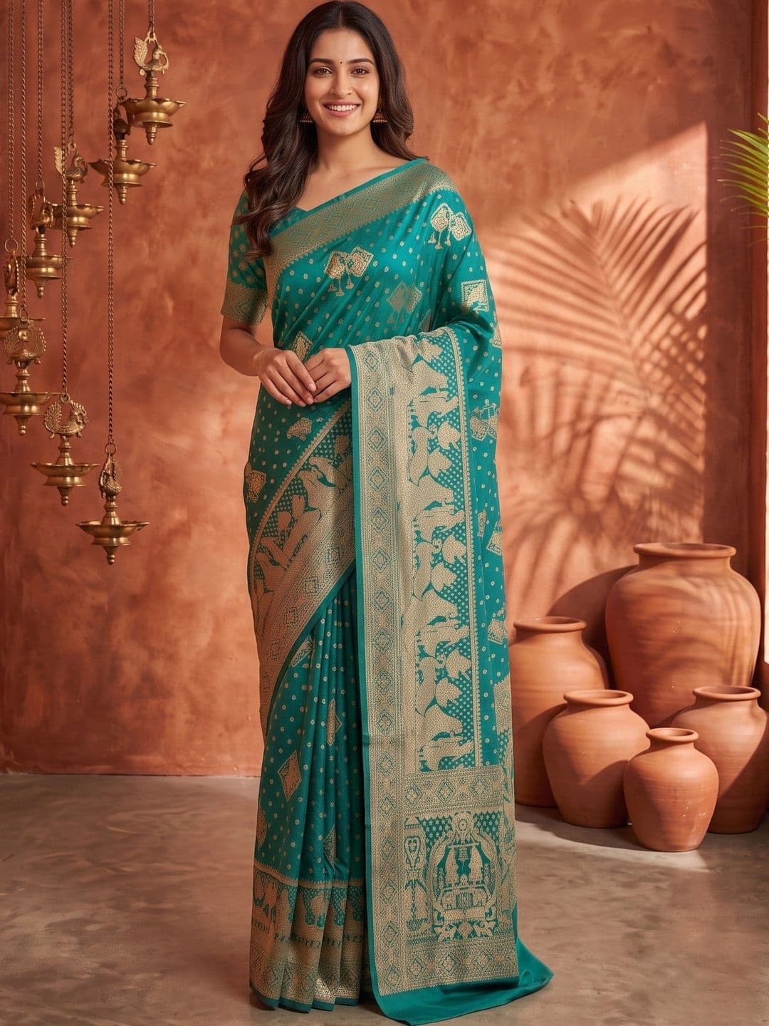 ROOP RADHIKA Woven Design Zari Silk Blend Designer Banarasi Saree - view 1