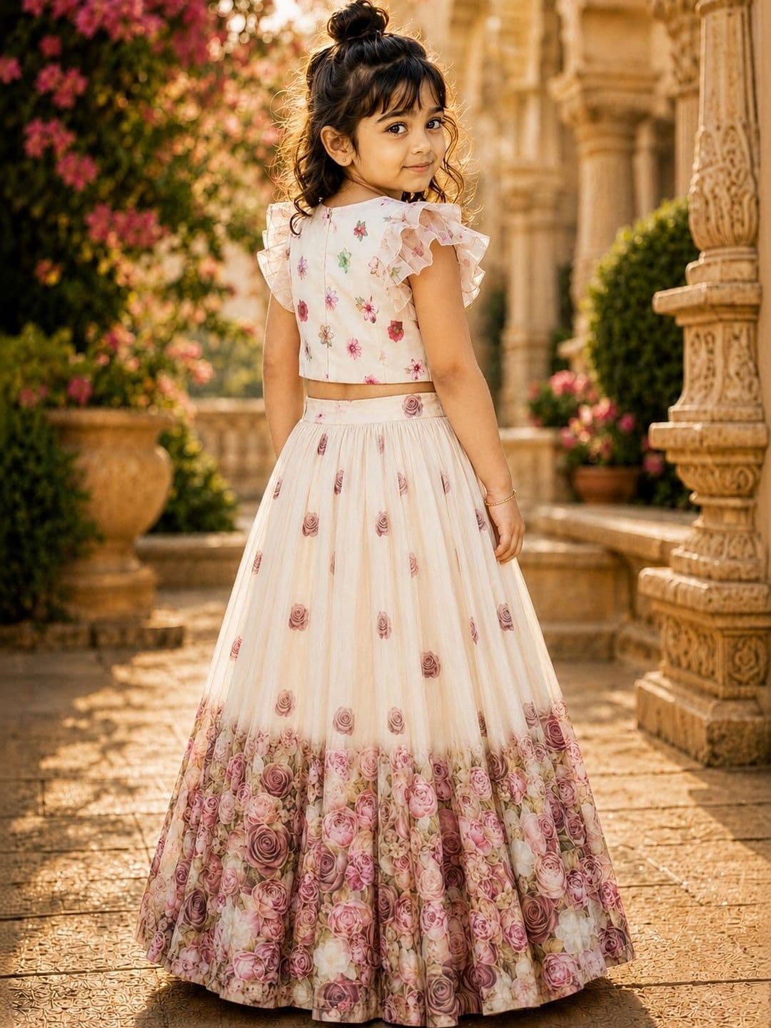 Sangria Girls Printed Ready to Wear Lehenga & thumbnail 5